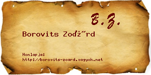 Borovits Zoárd névjegykártya